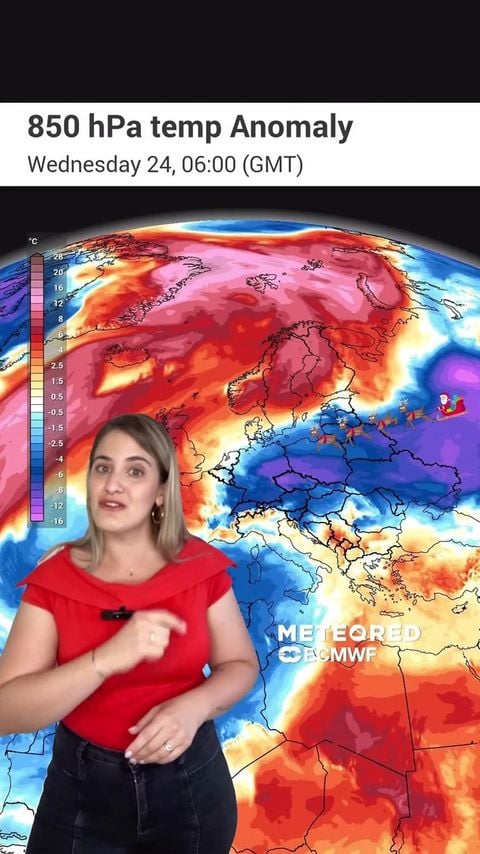 Meteored ofrece a Papá Noel el pronóstico para la noche del 24 de diciembre