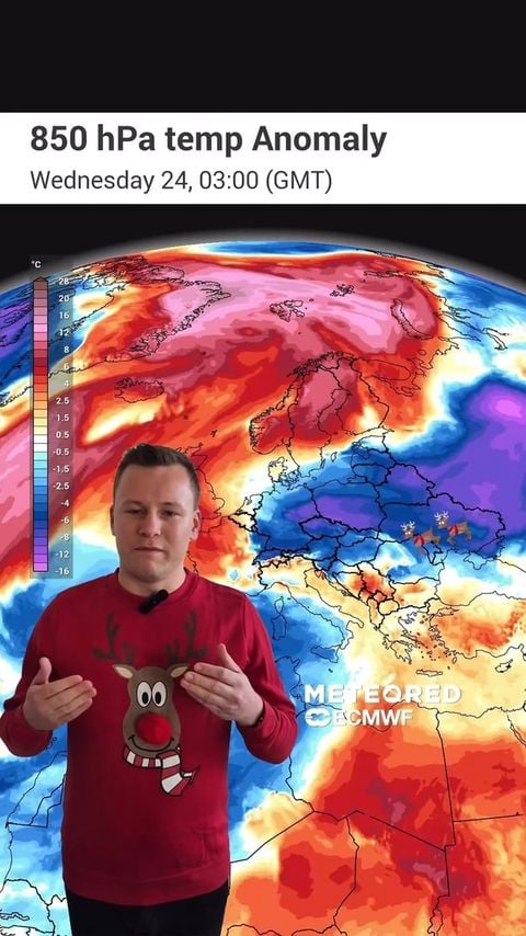 Meteored liefert dem Weihnachtsmann die Wettervorhersage für die Nacht vom 24. Dezember.