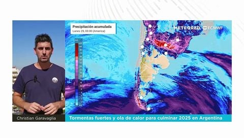 Tormentas fuertes y ola de calor para culminar 2025 en Argentina