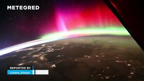 So sahen die jüngsten Nordlichter in Nordeuropa aus dem Weltraum aus