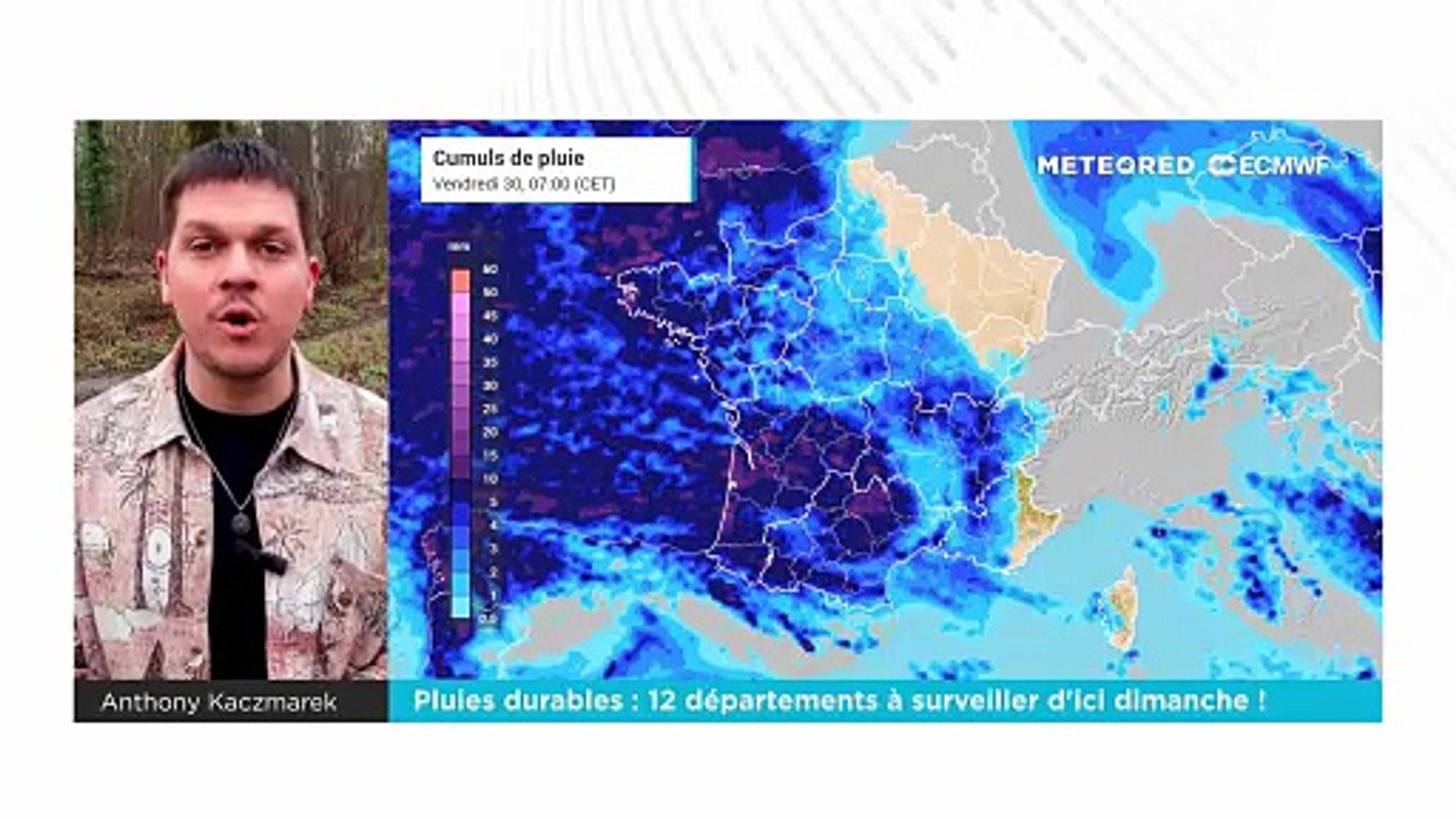Pluies durables : 12 départements à surveiller d'ici dimanche !