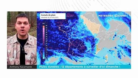 Pluies durables : 12 départements à surveiller d'ici dimanche !