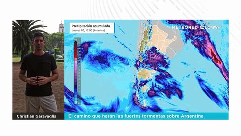 El camino que harán las fuertes tormentas sobre Argentina
