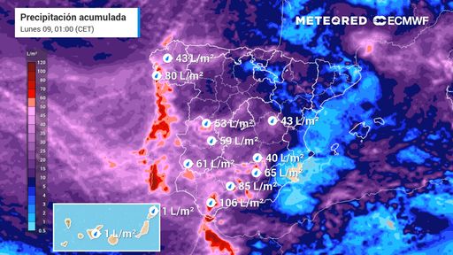 Marta dejará lluvias casi generales y localmente intensas en España