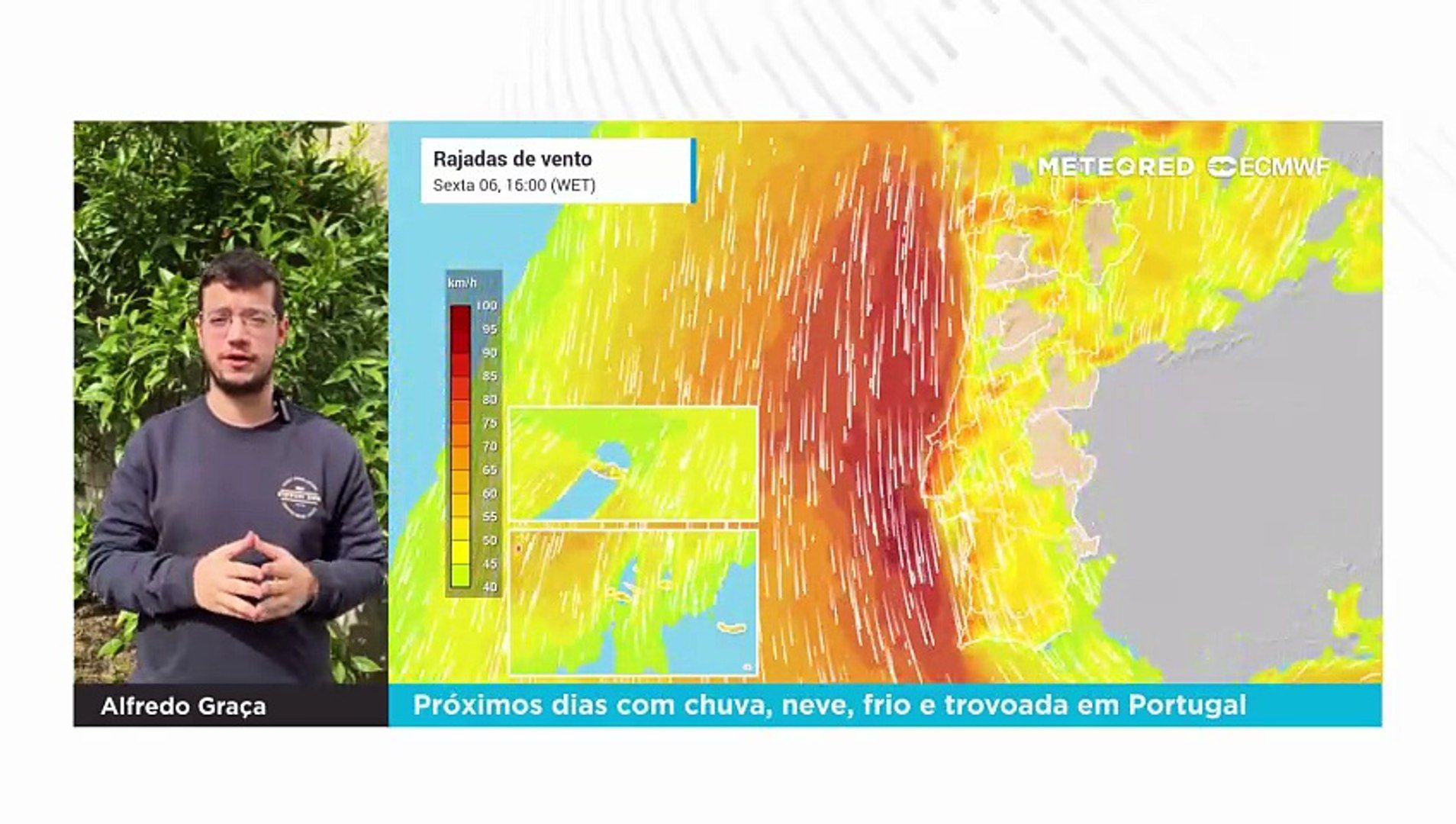 Próximos dias com chuva, neve, frio e trovoada em Portugal