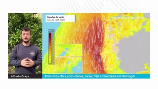 Próximos dias com chuva, neve, frio e trovoada em Portugal