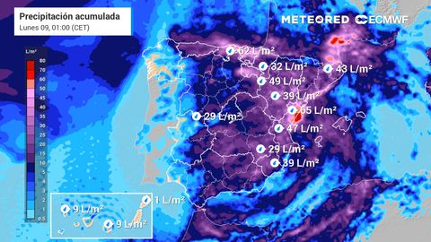 Primer fin de semana de marzo con lluvias localmente fuertes en España