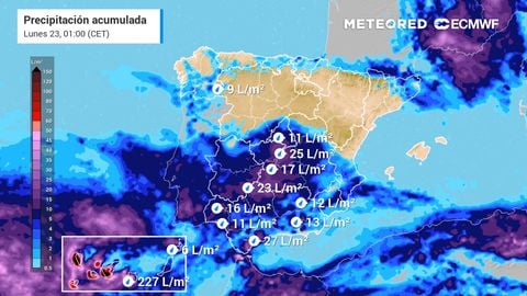 La borrasca Therese dejará lluvias y tormentas en varias comunidades de la España peninsular