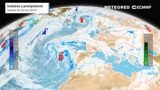 Una borrasca fría traerá lluvias fuertes y casi generales