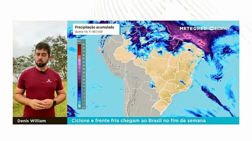 Ciclone e frente fria chegam ao Brasil no fim de semana