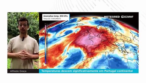 Temperaturas descem significativamente em Portugal continental