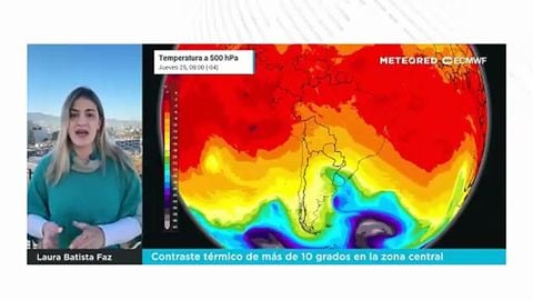Contraste térmico de más de 10 grados en la zona central