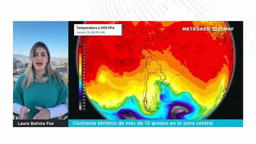 Contraste térmico de más de 10 grados en la zona central