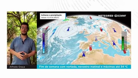 Fim de semana com nortada, nevoeiro matinal e máximas até 34 ºC