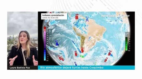 Río atmosférico dejará lluvias hasta Coquimbo