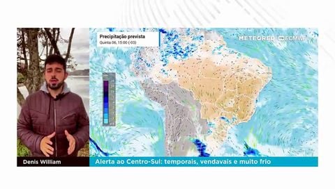 Alerta ao Centro-Sul: temporais, vendavais e muito frio