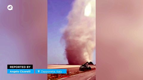 Un enorme diablo de polvo fue avistado en Zapponeta, Italia