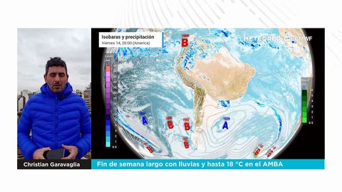 Fin de semana largo con lluvias y hasta 18 °C en el AMBA
