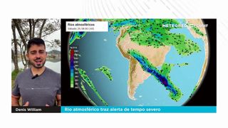 Rio atmosférico traz alerta de tempo severo