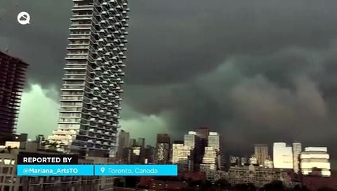 Tempesta estrema a Toronto, in Canada.