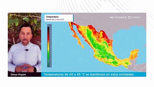 Temperaturas de 40 a 45 °C se mantienen en estas entidades