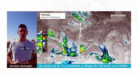 De tardes de 25 °C a tormentas y ráfagas de +50 km/h en el AMBA