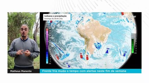 Frente fria muda o tempo com alertas neste fim de semana
