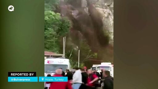 A massive landslide leaves one dead and several injured in Hopa, Turkey