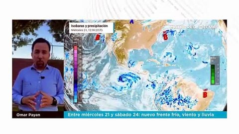 Entre miércoles 21 y sábado 24: nuevo frente frío, viento y lluvia