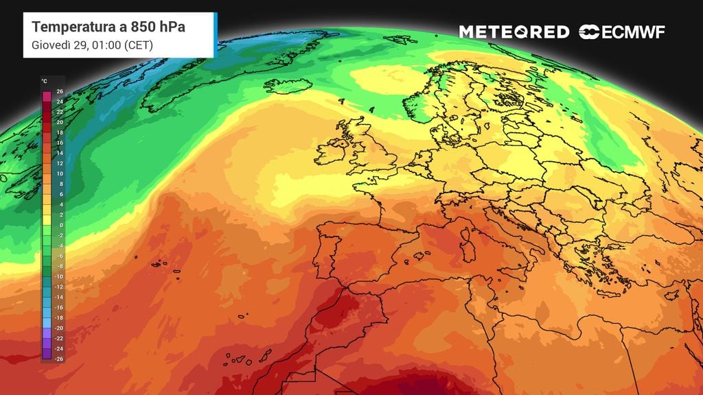 Svolta delle temperature in Italia da martedì 27: aria da sud spazzerà via l’aria polare, poi possibile irruzione fredda