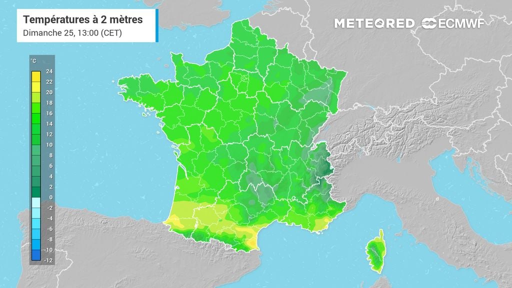 Jusqu'à 10°C de plus à partir du lundi 26 : trois advections du sud finiront par chasser l'air polaire de France