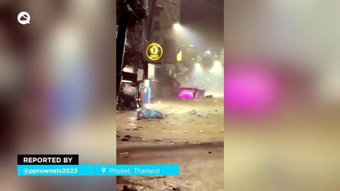 Las fuertes lluvias, que superaron los 100 mm en tan solo unas horas, provocaron graves inundaciones en Phuket, Tailandia