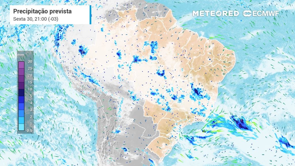 Chuvas de até 100 mm atingem as 5 regiões e vários estados nos últimos dias de outubro