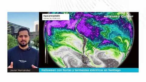 Halloween con lluvias y tormentas eléctricas en Santiago