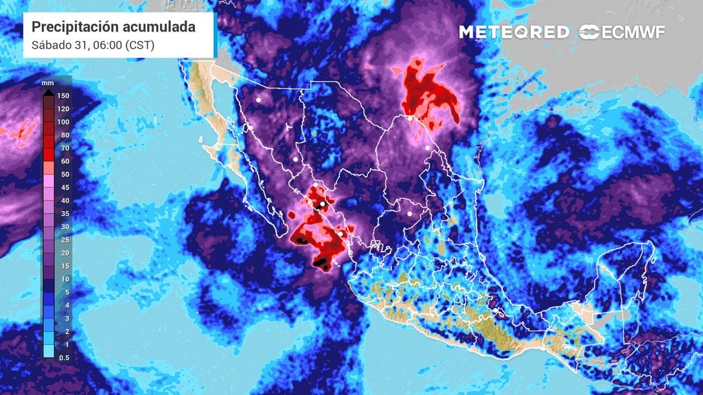 Mañana, jueves 29 de octubre, México con lluvias intensas por remanentes del ciclón tropical "Vance"