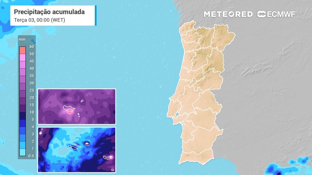 Até 45 mm: a partir das 21 horas a chuva ganhará intensidade no arquipélago da Madeira; eis as duas zonas mais afetadas