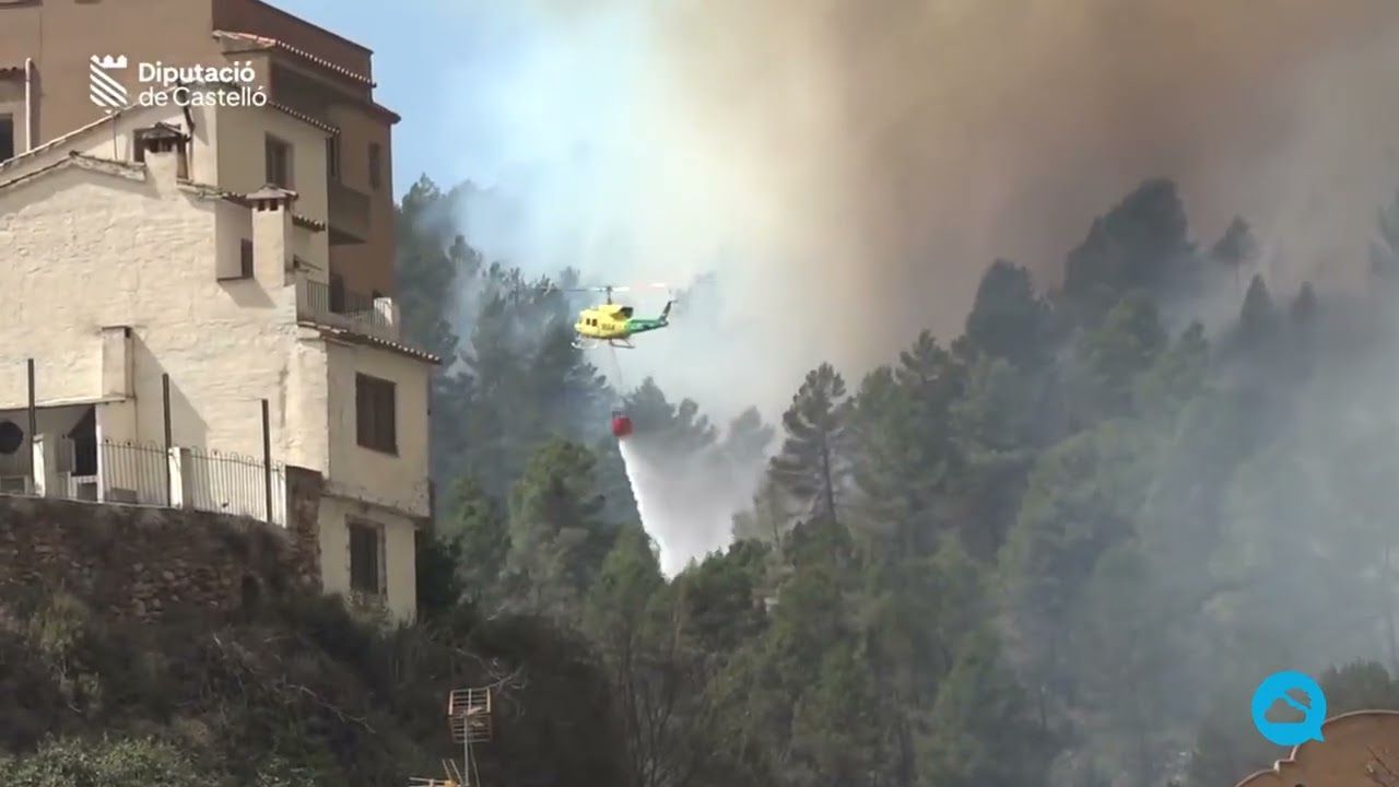 Terrible incendio forestal en la provincia de Castellón, España