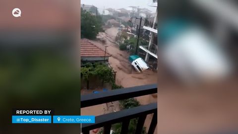 Lluvias torrenciales y graves inundaciones en Grecia.