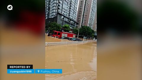 Catastróficas inundaciones provocadas por el tifón Haikui en Fuzhou, China