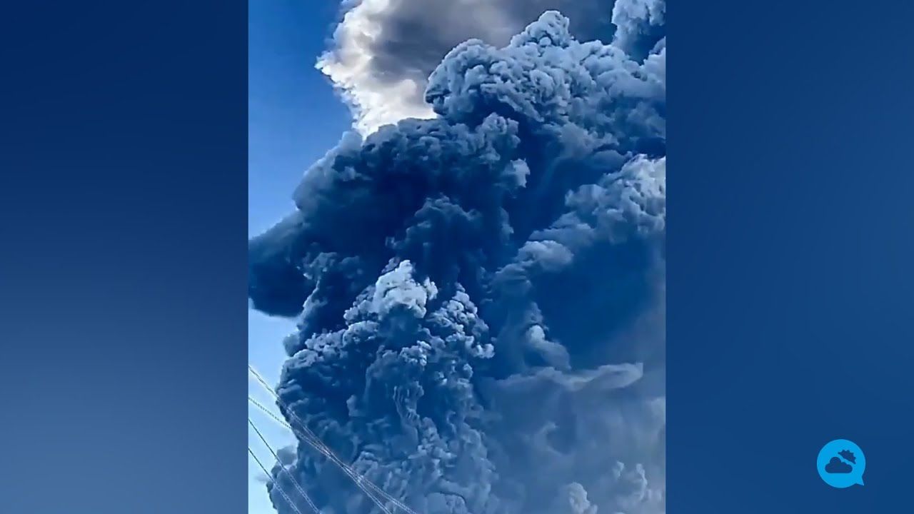 El volcán de La Soufrière, en fase de erupción explosiva