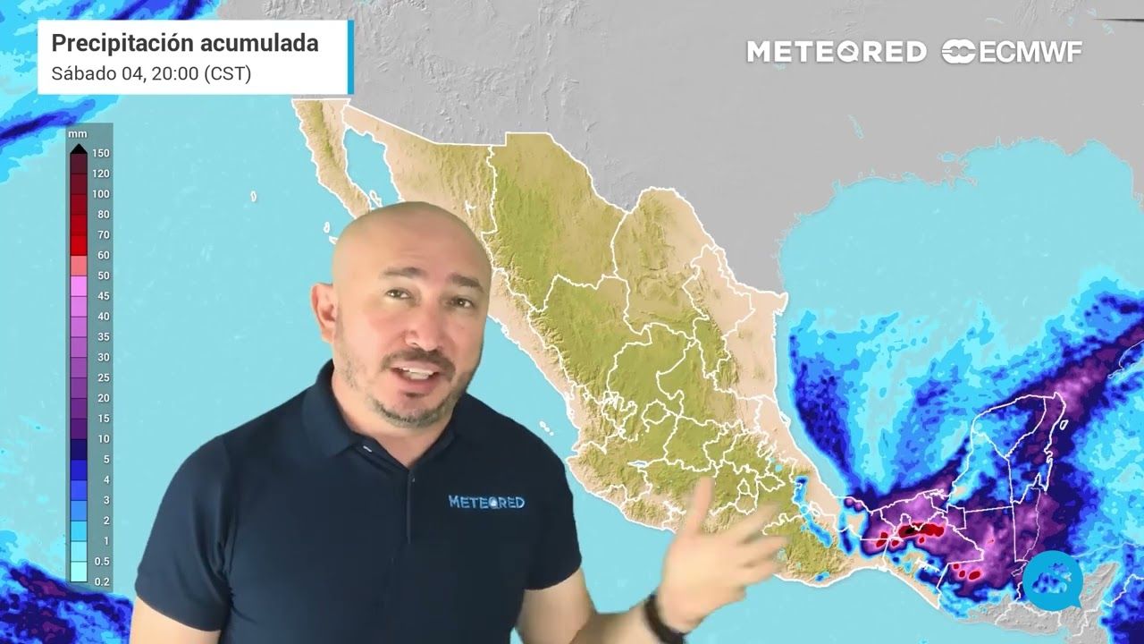 Frente frío dejará intensas lluvias y mucho viento en el sureste de México