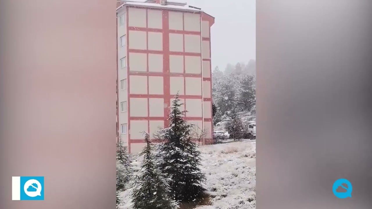 Bella nevada en Yozgat, Turquía