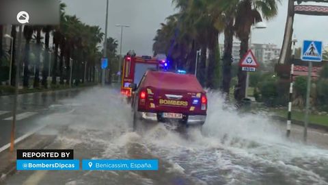 Las lluvias torrenciales azotan la provincia de Castellón, España.