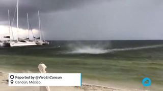 Trombe marine à Cancun, au Mexique